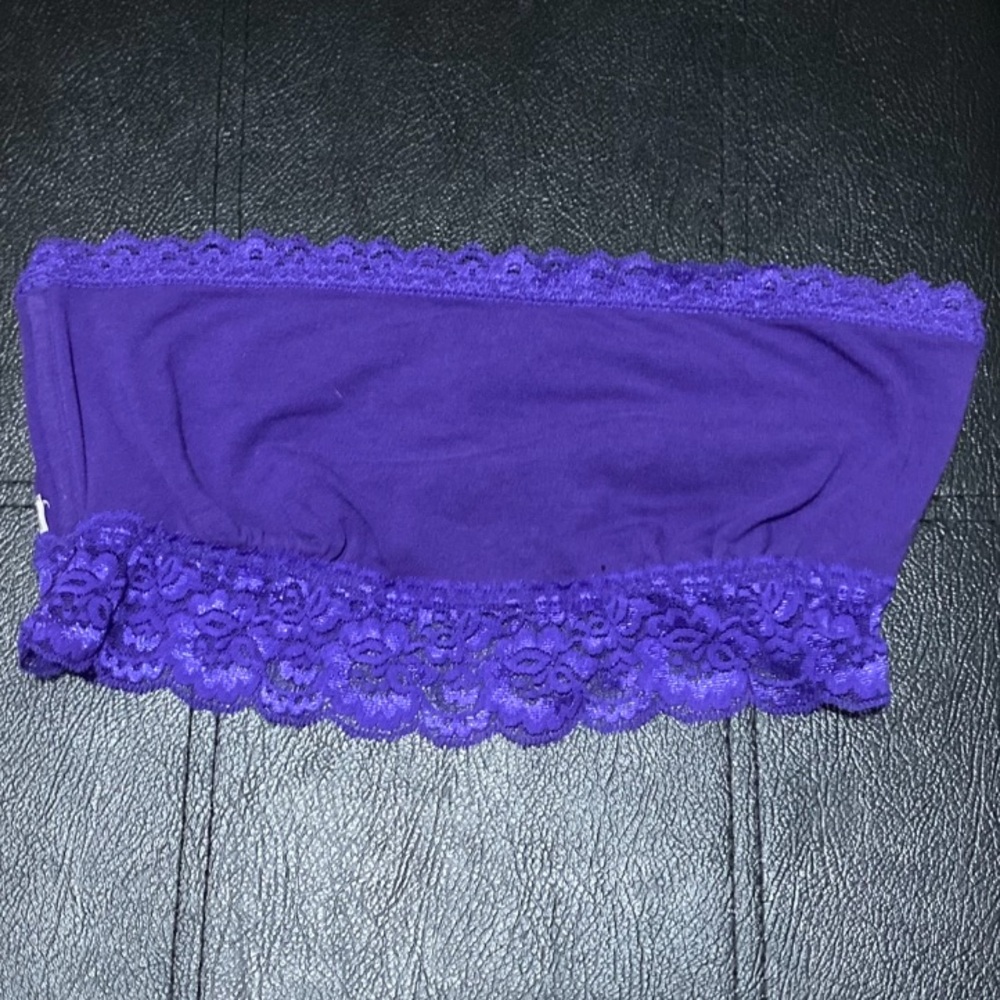 Victoria’s Secret PINK Purple Strapless Lace Trim Bandeau